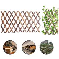 Expanding Wooden Garden Wood Pull Mesh Wall Fence Grille Garden Sub Garden Decoration Frame - details 1