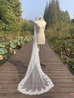 Velo De Novia De Encaje Largo De Catedral BABYONLINE Elegante Túnel De Boda En Blanco Y Blanca Sola Capa Accesorios De Novia Para Mujer - details 2