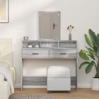 Mesa de tocador vidaXL con cajones Gris Sonoma 100x41x140 cm - details 0