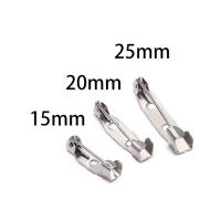 50pcs Broches De Seguridad 15 20 25mm Base Para Broches Encuentros Broches Clip Base En Blanco Para Fabricación De Joyas Accesorios Para Ropa - details 3