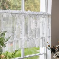 Cortina Blanca Pequeña Para Sala De Estar Y Cocina Decoración De Hogar Cortina Corta Para Ventana Y Puerta Estilo Romántico Voile De Tela Sintética 100% - details 0