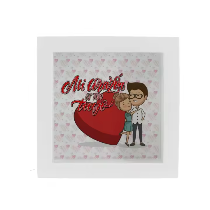 HUCHA con frase mi corazon es tuyo ,san valentin haorros novios pareja decoracion matrimonio ada y sus detalles - 1