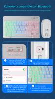 Teclado Inalámbrico Bluetooth Para Tablet Android iOS Windows Con Iluminación RGB Teclado Y Ratón Compatible Con iPad Y Teléfono - details 16