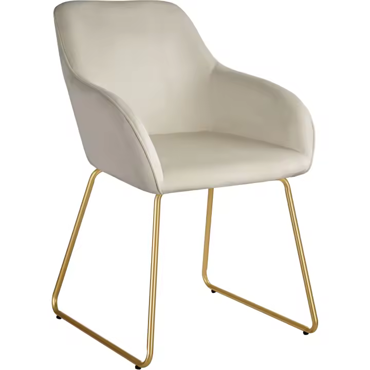 TECTAKE - Silla de comedor JEANE aspecto de terciopelo con estructura de patín, Elegante con respaldo continuo y lujosa funda de terciopelo, Gran comodidad gracias al acolchado de espuma de alta densidad, Estructura con recubrimiento en polvo - 1
