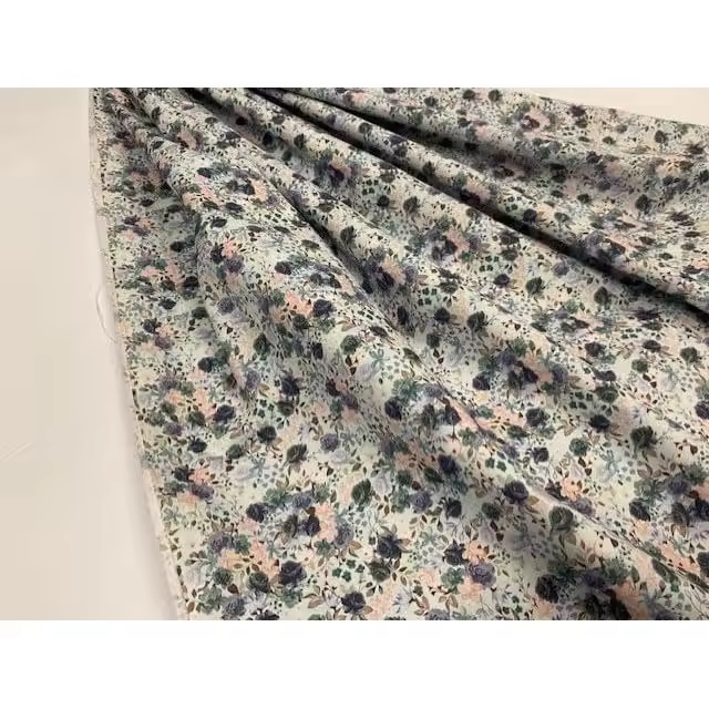 Tela de algodón, telas de FLORES LIBERTY AZUL PLOMO, telas de popelin, telas regionales, telas de manualidades, 1 metro x 150 cms - 1