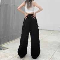 2024 Pantalones Casuales Para Mujer Tech Pantalones Sólidos Cintura Baja Con Cordón Pierna Ancha Estilo Baggy Y2k Streetwear Sobredimensionados - details 8