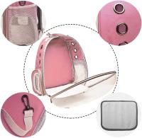Portadores de mochila de gato, mochila de burbuja para mascotas, mochila de cápsula para mascotas transpirable Aerolínea aprobada espacio pequeño (rosa) - details 1
