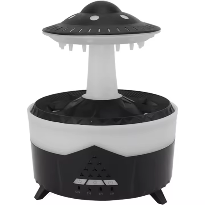 Humidificador de nube de lluvia, goteo de agua, difusor de lluvia nocturna de 7 colores con sincronización de control remoto, lámpara difusora de hongos, sonidos de lluvia para dormir, fuente de escritorio - 1