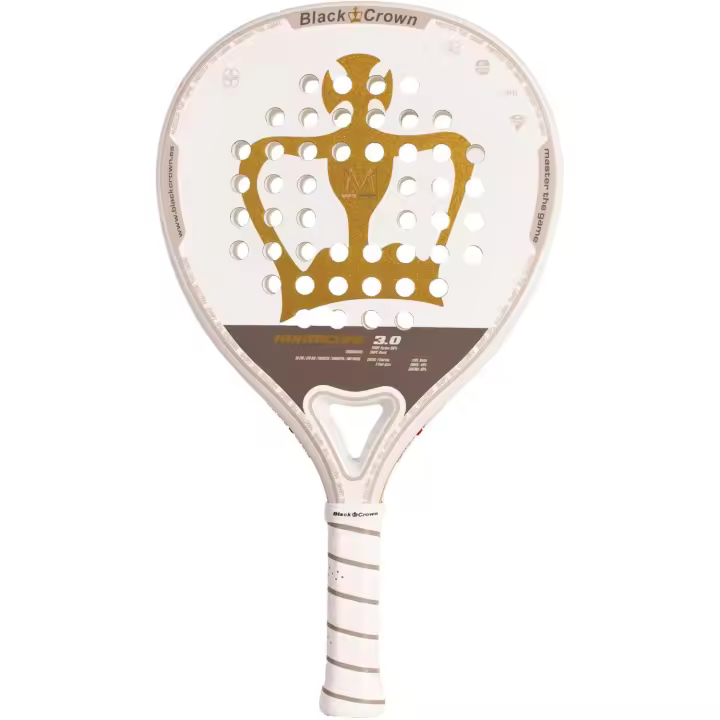 Black Crown – Pala de Pádel Modelo Hurricane 3.0 - Marco 38mm Doble Tubular Air, Núcleo Fiberflez, Goma SC White EVA - Potencia 40%, Control 60% - Nivel avanzando - 1