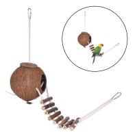 Jaula De Pájaro Con Casa Colgante Para Mascotas Herramienta De Juguete Para Cría De Pájaros Hecho De Fibra De Coco Natural Nido De Pájaro - details 3