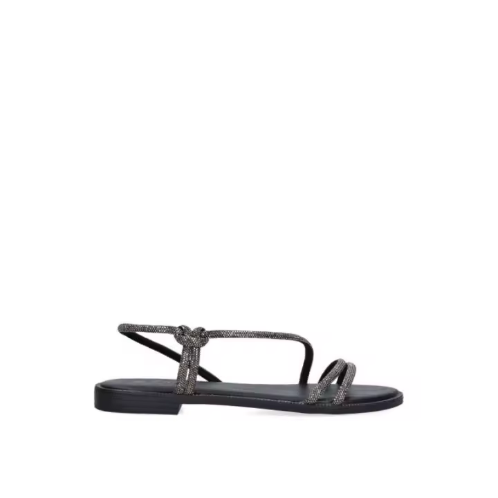Sandalia ETIKA 10048 Negro con Tirada Cruzada - 1