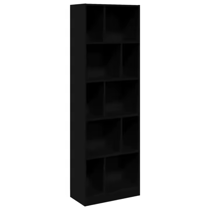 vidaXL Estantería de madera de ingeniería 57x28,5x174 cm Blanco, Negro, Roble Sonoma Mueble Almacenaje Estantería para Oficina, Estudio, Dormitorio Estantería/Librería/ mueble de Almacenamiento - 1