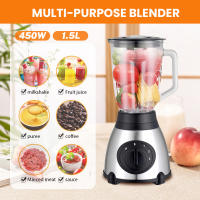 Batidora Profesional 2 en 1 - Licuadora Multifunción 450W 1.5L con 3 Velocidades y 6 Cuchillas (Para Zumos, Sopas y Batidos) + Envío Rápido - details 6