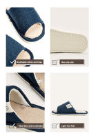 Pantuflas De Lino Para Hombre Comodidad Primavera/Otoño Pantuflas De Dormitorio Abiertas Y Transpirables Para Hombre Y Mujer Verano - details 2