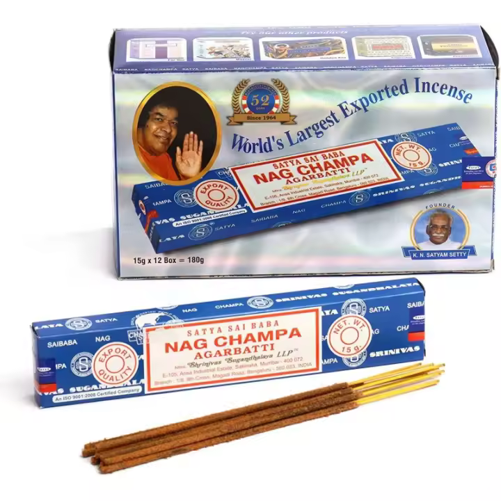 Caja Satya Nag Champa Sai Baba - Caja de 12 paquetes de Incienso - 1