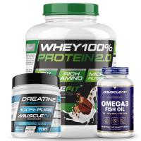 Pack Proteína WHEY 2kg + Creatina 300g + Omega 3 90cáps - Musclefit  Avance Muscular│Mas musculos│Vitaminas - details 0