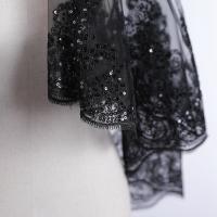 Nueva Llegada Velo De Novia De 2 Capas Borde Aplicado Novia Negra Corto Vela De Boda Lace Bridal Veils Boda 2025 Para Mujeres - details 4
