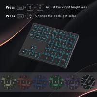 Teclado Numérico Portátil SeenDa Con Retroiluminación RGB Bluetooth Recargable 34 Teclas Estilo Delgado Para Entrada De Datos - details 1