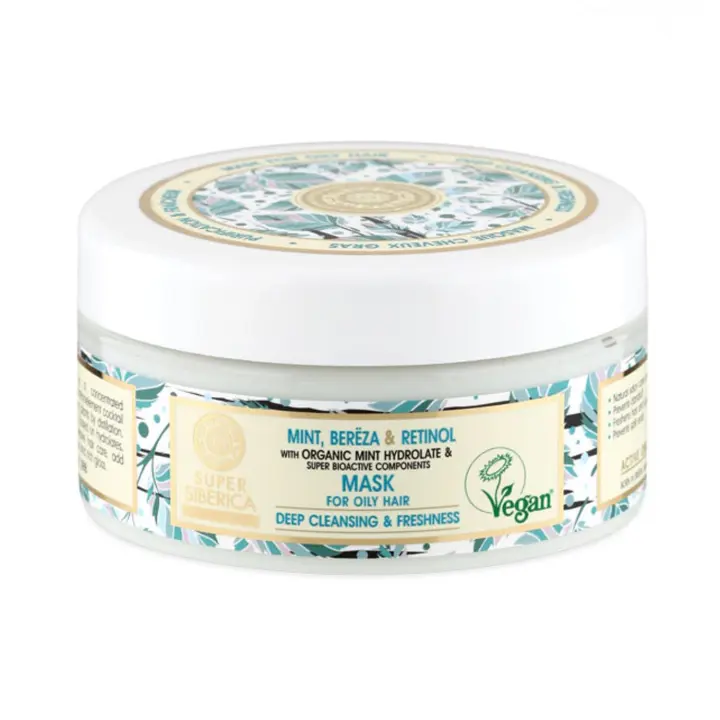 NATURA SIBERICA MENTA ABEDUL RETINOL MASCARILLA CAPILAR CABELLO GRASO 400 ML - 1