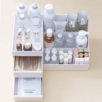 Organizador de escritorio para cosmeticos caja de almacenamiento con gran capacidad para maquillajes esmaltes de unas y joyeria organizador para maquillaje de plastico blanco - details 5