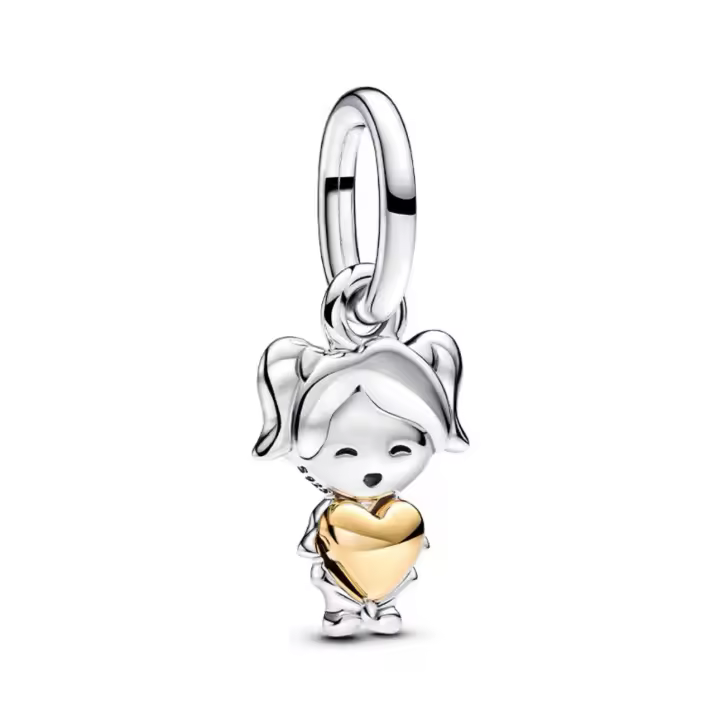PANDORA Colgante con diseño de niña feliz, regalo de vitalidad para niño, con cuentas, regalo de cumpleaños para el Día de la Madre, niña 763601C00 - 1