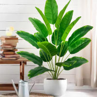 Árbol De Palma Tropical Artificial 84-120cm Hojas De Plátano Falsas Toque Real Strelitzia Plantas De Plástico Para Jardín Y Hogar - details 3