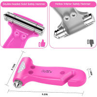 Martillo De Seguridad Para Coche 2 En 1 Rompe Ventanas Y Corta Cinturones De Seguridad Herramienta De Rescate Emergencia Accesorio De Supervivencia Vehicular - details 0