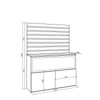 Skraut Home - Aparador - Con almacenamiento - 107x35x145 cm - Dormitorio - Habitación - Muebles de salón - Chimenea eléctrica XXL led efecto fuego 3d - Estilo Moderno - Varios colores disponibles - details 2