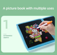 Tablero De Dibujo Plegable Para Niños Con 12 Rotuladores Acuarela Y Tablero De Lápiz Repasable Libro De Dibujo Unisex - details 3