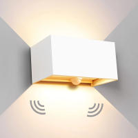 Lámpara De Pared Exterior LED 24W Con Sensor De Movimiento Negro/Blanco IP65 Impermeable Iluminación Ajustable Para Interior Y Exterior Luz De Porche Moderna Sin Certificación - details 2