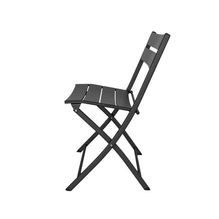 Acomoda Textil – Silla Plegable de Acero para Interior y Exterior Antracita. Silla con Respaldo Estable y Resistente para Jardín, Balcón, Terraza y Patio 52x46X81 cm. (Pack 2 Unidades) - 1