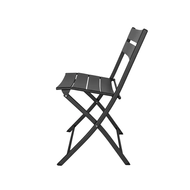 Acomoda Textil – Silla Plegable de Acero para Interior y Exterior Antracita. Silla con Respaldo Estable y Resistente para Jardín, Balcón, Terraza y Patio 52x46X81 cm. (Pack 2 Unidades) - 1