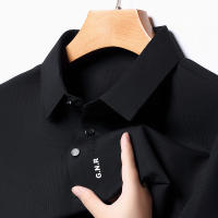 Camisa Polo Para Hombre De Color Sólido Con Mangas Cortas Transpirable Y Cómoda Estilo Casual Y Negocios Nuevo Arrivals - details 13