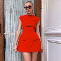 Vestido A-LINE De Moda Para Mujer Elegante Fiesta Verano Manga Corta Negra Mini Vestido Casual Streetwear Clubwear Sexy Slim Para Dama - details 11