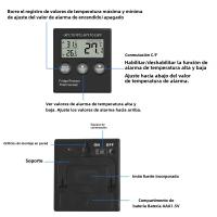 Termómetro Digital Para Nevera Y Congelador Con Sensor Externo Alarma De Temperatura Alta Y Baja Para Acuario Y Tanque De Agua - details 5