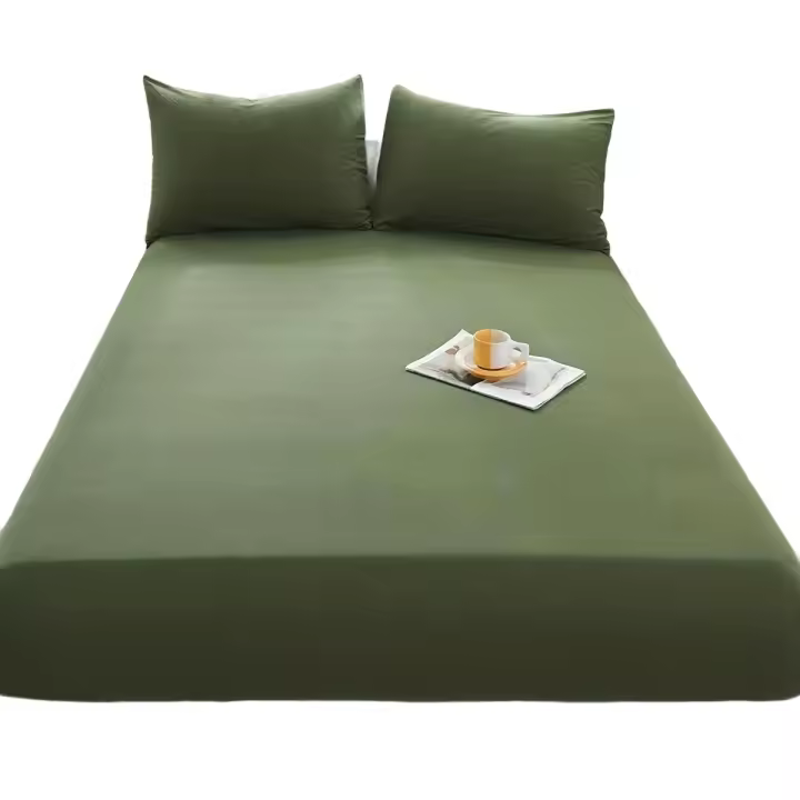 Sábana Individual De 1 Pieza Color Sólido Cubierta De Cama Poliéster 100% Tejida Con Tat 80TC Sin Impresión De Jiangsu - 1