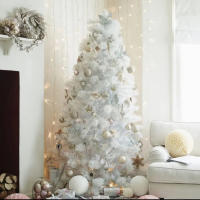 MEJORADA Árbol de Navidad BLANCO 120-210cm, Abeto Artificial Ignífugo con Hojas de Aguja, Decoración Navideña Ideal para Hogar, Oficina y Local con Soporte Metálico - details 5