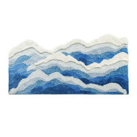 VIKAMA Alfombra De Lado Para Dormitorio Estilo Oceánico Con Ondas Suave Y Cálida Para Niñas Fácil De Limpia Antideslizante Y Resistente Al Desvanecimiento - details 11