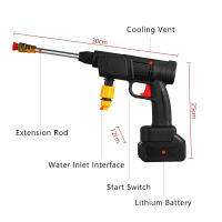 Limpiador de alta presión con batería de 30 bar y 1000 W de alto rendimiento con 2 baterías recargables Lavadora a presión inalámbrica para limpiar el suelo de vallas de coche - details 4