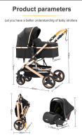 YAZOCO - Cochecito de bebé plegable con marco de aluminio, carrito de lujo 3 en 1, coche alto para recién nacidos con gran espacio cómodo - details 27