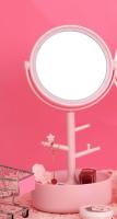 Espejo Joyero con LED Rosa: Iluminación Ajustable, Rotación 360° y Diseño Portátil - Organizador de Joyas Integrado - Ideal para Maquillaje y Belleza - details 3