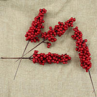 10pcs Ramas De Pino Con Bayas Rojas Artificiales Decoraciones De Navidad Para Arbolito De Año Nuevo Falsas Plantas Rojas De Fruta Adornos DIY Para Festividades - details 8