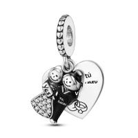 Encanto De Colgante De Árbol De Familia Platinado En Plata Para Pulsera De Bangle Y Collar DIY Regalo Con Doble Vuelo Aéreo - details 207