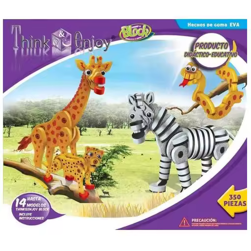 Think enjoy Animales de la sabana goma eva para construir. - 1
