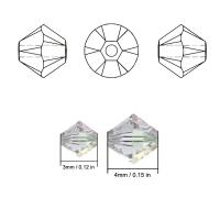 300pcs De Preciosos Abalorios De Cristal Bicone De 4mm Para Accesorios De Joyería Herramientas Y Suministros Para Creación De Joyas - details 2