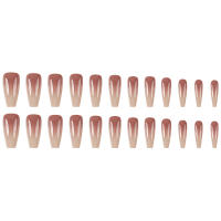 Uñas Postizas Brillantes Cortas En Rosa Estilo Francés Gradient 24 Piezas Uñas Artificiales Reutilizables Para Manicura Falsa - details 16