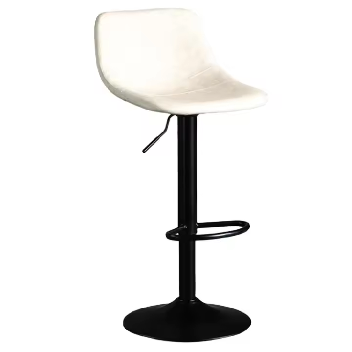 1 Silla giratoria de Bar alta ajustable, TABURETE asiento nórdico moderno, elevador de escritorio frontal con taburete alto, respaldo de moda, silla de Bar con patas de Metal de estilo nordic,sillas de comedor pata negro - 1