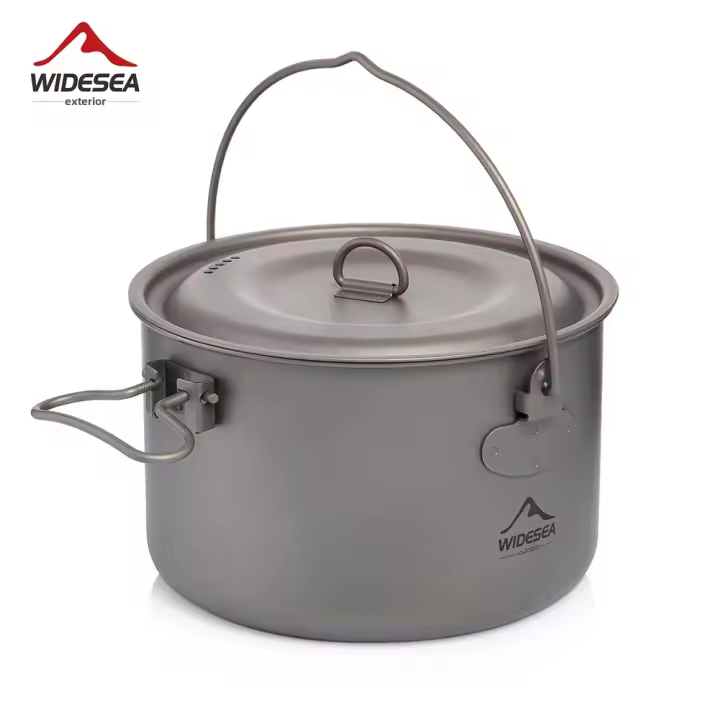 Juego De Cocina De Camping Widesea En Titanio Cañón De Turismo Para Piqueniques Y Senderismo Con Capacidad De 1.3L - 1
