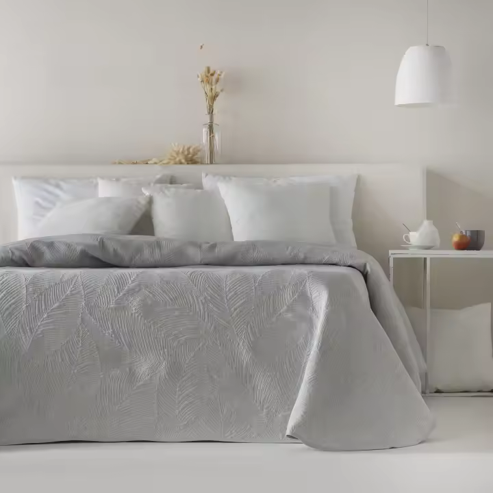 ETHERE MAISON - Colcha jacquard algodón Adriel Aluminio - 1