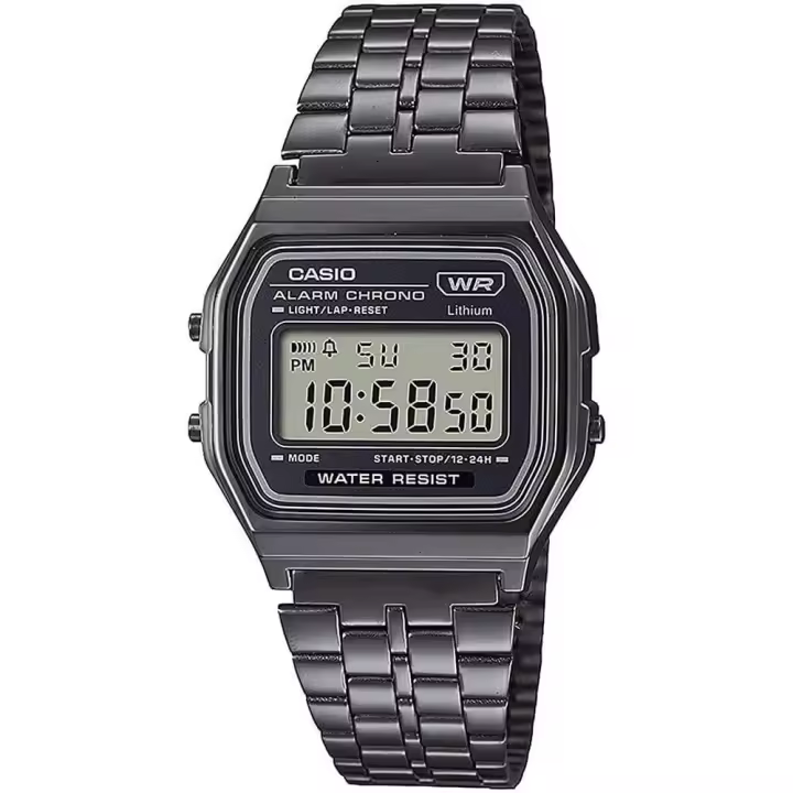 Casio A158WETB-1AEF Reloj Digital Retro, Diseño Vintage Unisex, Pantalla LED y Correa de Tejido Resistente - 1